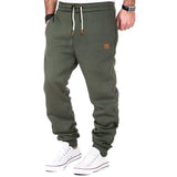 Men's solid color sweatpants with drawstring waist