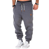 Men's solid color sweatpants with drawstring waist